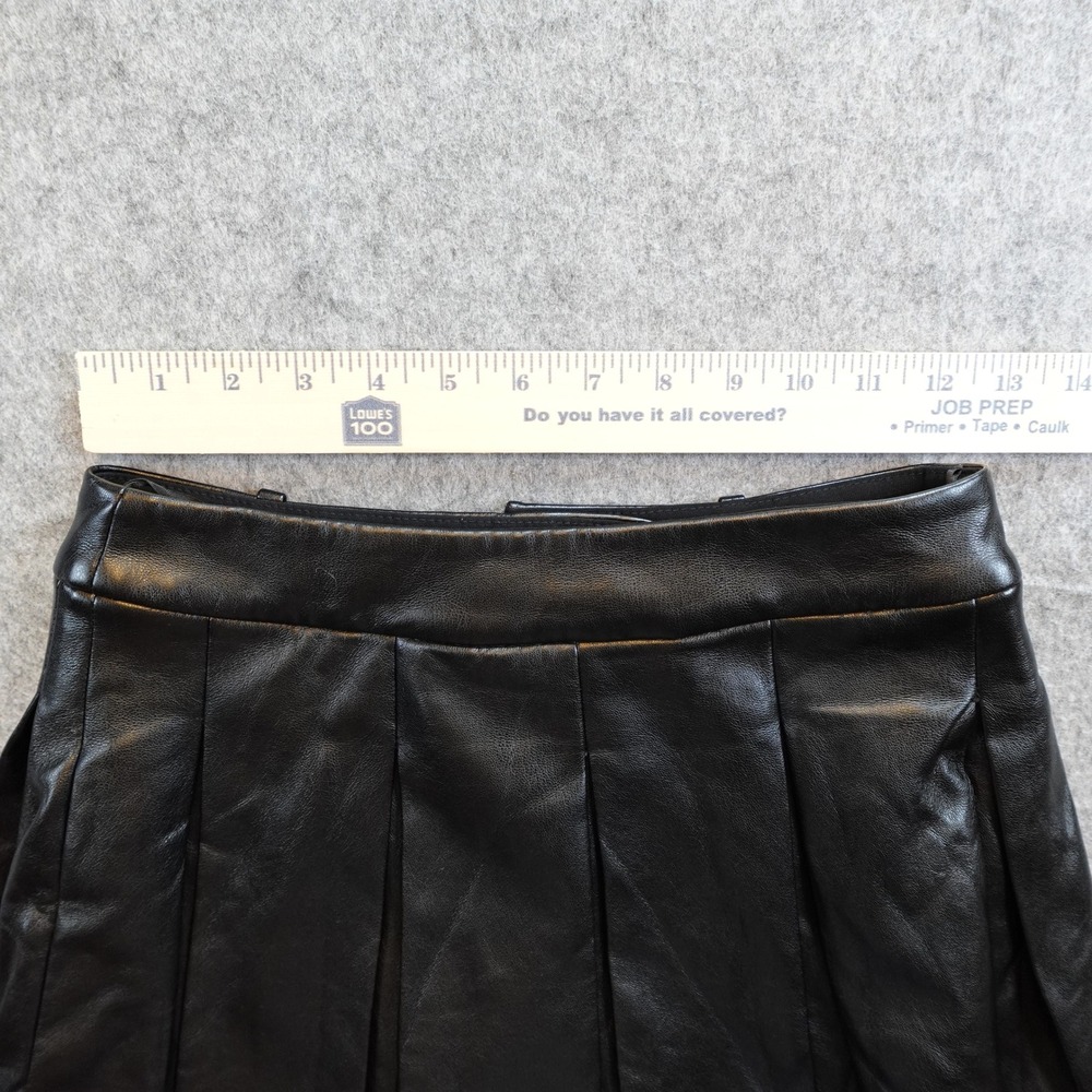 Amanda Uprichard Skirt Womens Extra Small Black Mini Vegan Faux Leather Skort - Picture 8 of 10